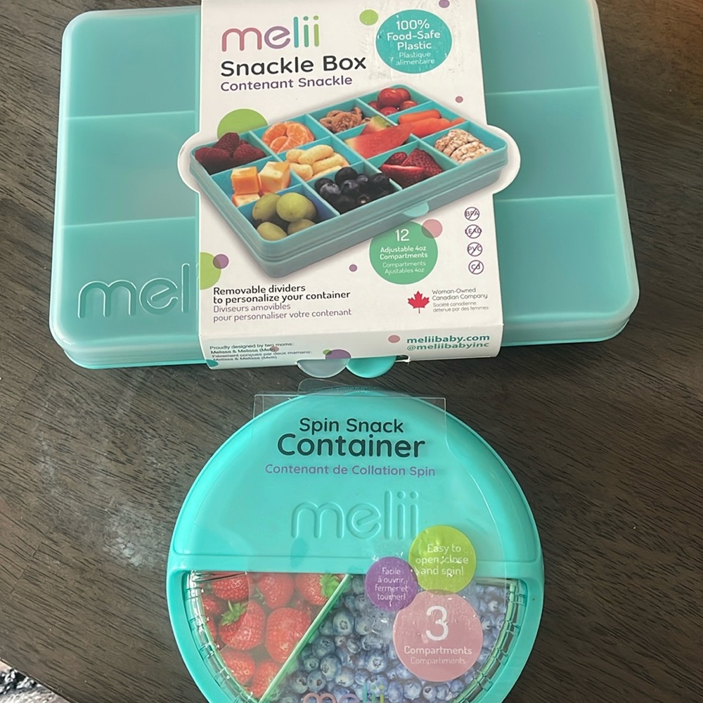 MELII Snackle Snack Box & melii spin snack container bundle